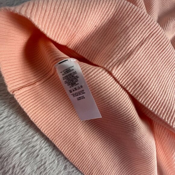 Ann Taylor Factory Womens Ribbed Knit Top Large Pink Short Sleeve Pullover New - Picture 4 of 9
